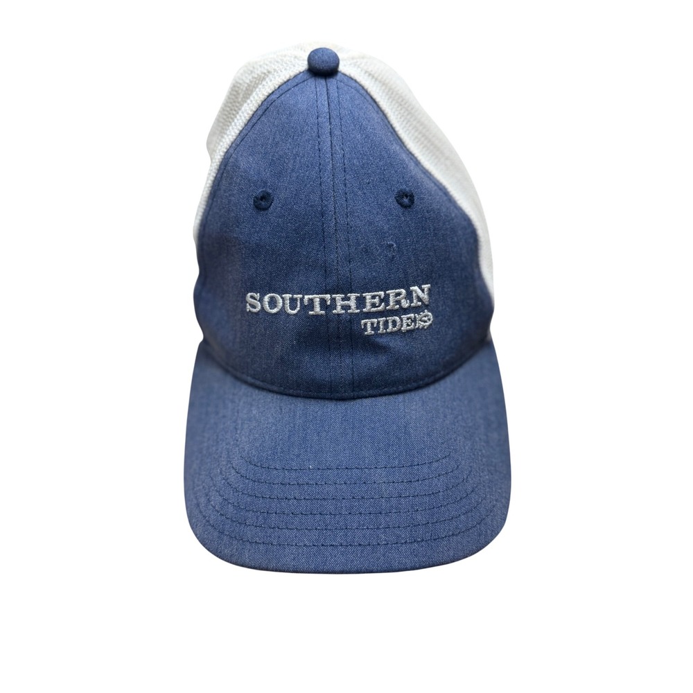Southern Tide Trucker Hat‎ Blue White Mesh Snapback Skipjack Logo Mens OSFM